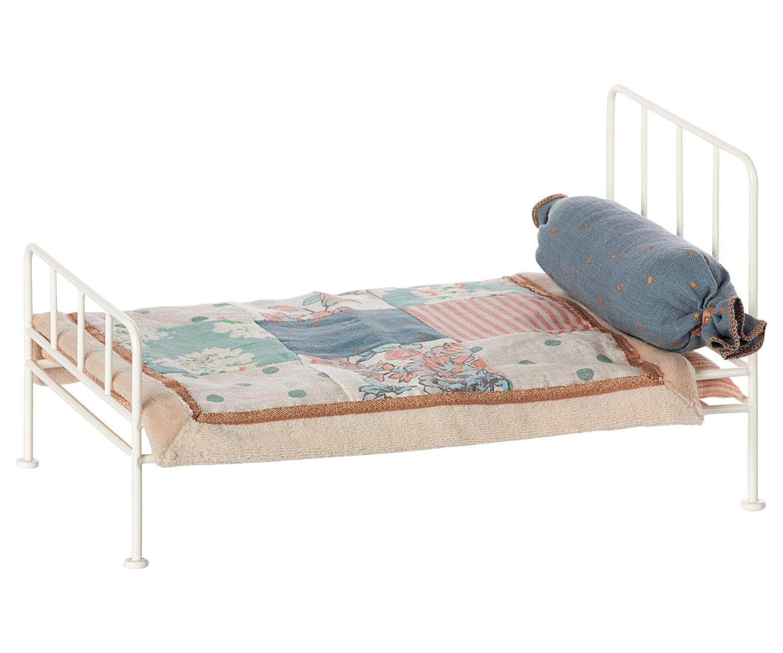 -Maileg metalen bed voor de mini offwhite