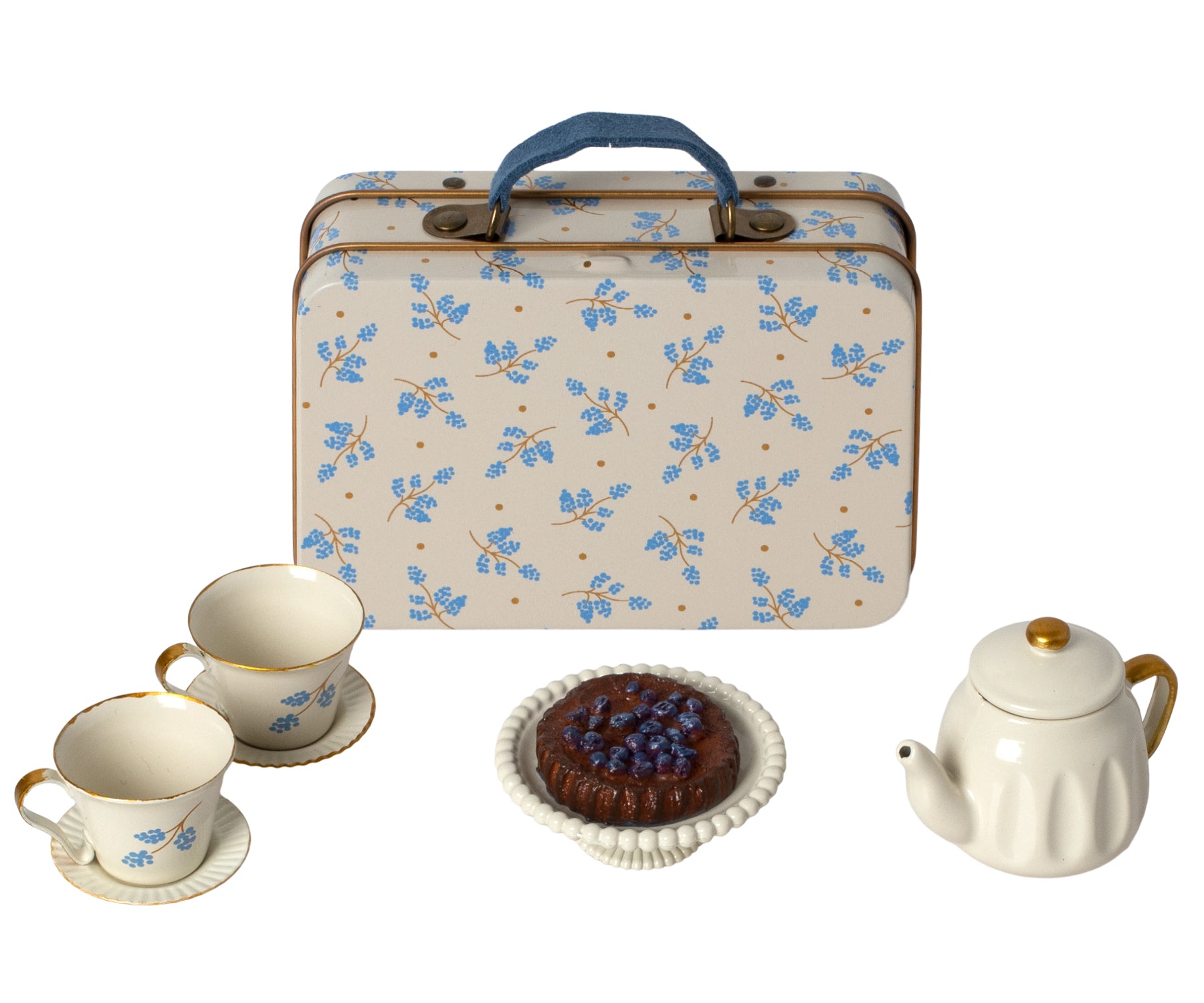 Maileg theeset voor muizen / Afternoon treat, Mouse Blue madelaine
