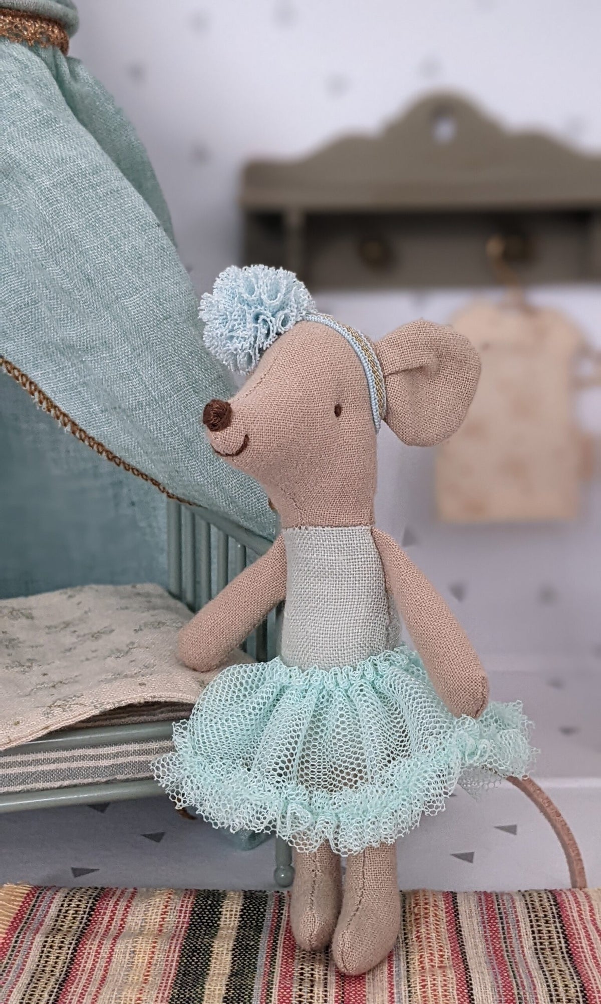 Maileg koffertje ballerina kamertje / Suitcase dollhouse mint