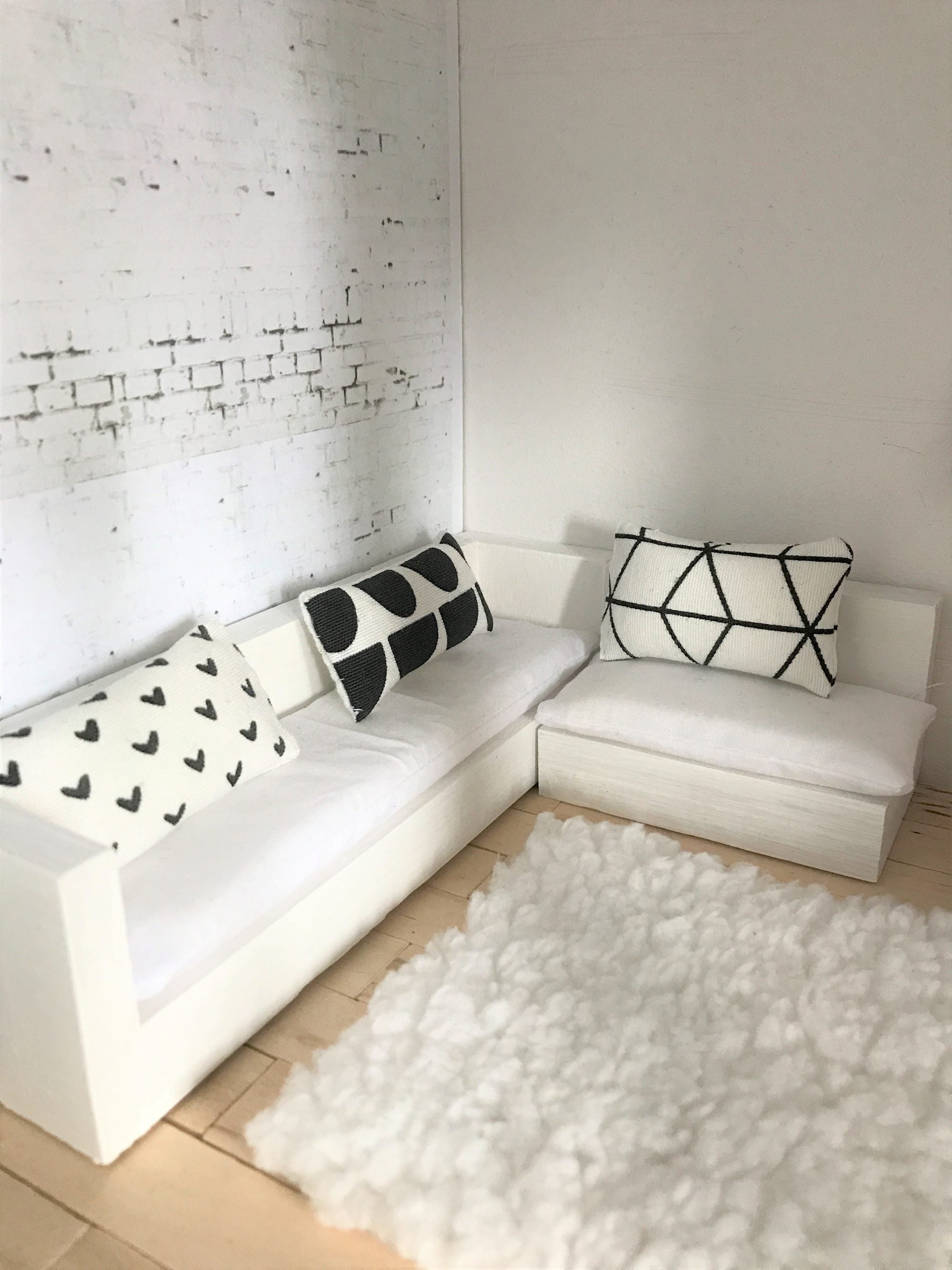 Lounge bank voor het poppenhuis handgemaakt (let op levertijd)