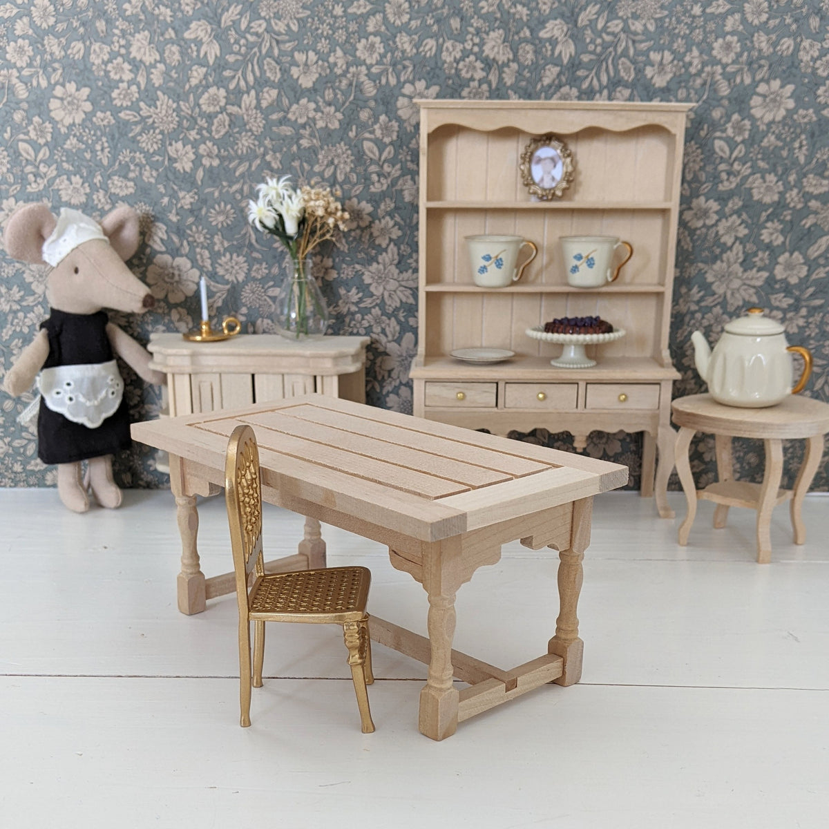 Eettafel lang naturel hout