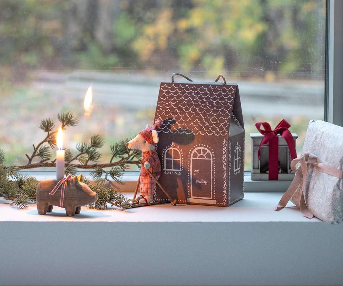 Set patronenboekjes 'Boven de wolken' plus Maileg Gingerbreadhuistasje