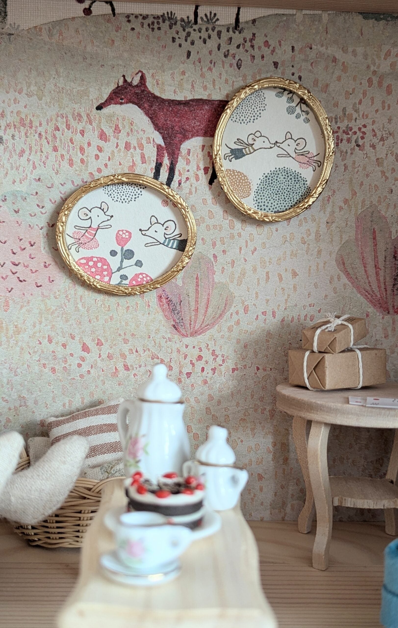 Set lijsten met verliefde muisjes