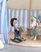 Skattich tent handgemaakt blauw gestreept