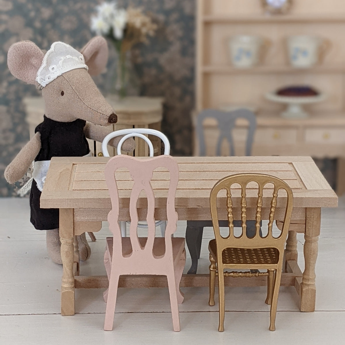Eettafel lang naturel hout