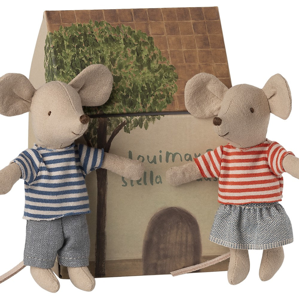 Maileg LouiMax en Stella - Kleine Broer en Zus Muis