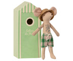 Maileg strand muis dad tattoo / beach mice dad in Cabin de Plage