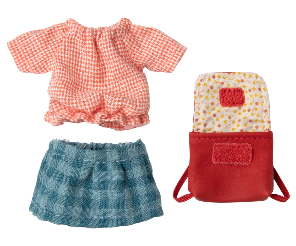 Maileg driewieler muis grote zus met rugzak / Tricycle mouse, Big sister with bag - Red