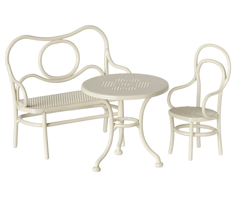 Maileg koffie tafelset, bistroset muis, off white