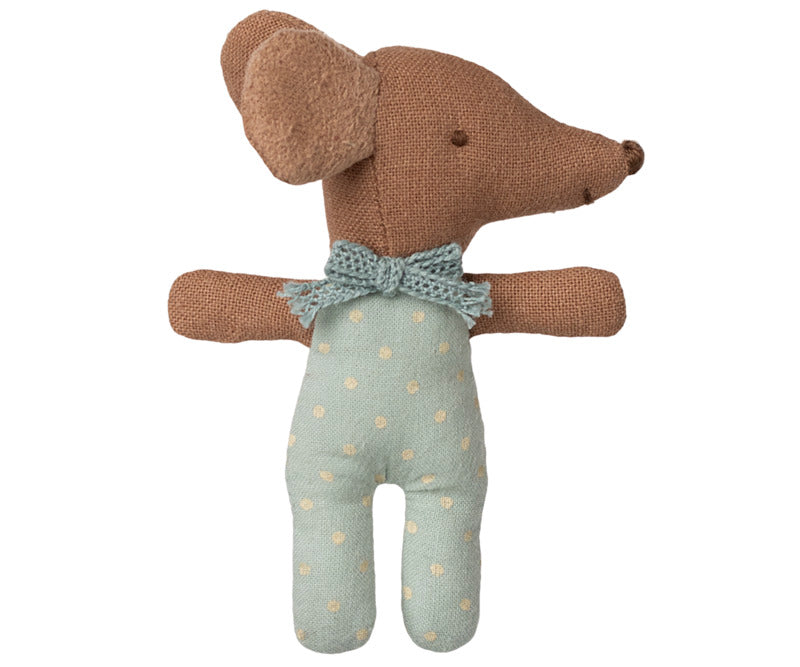 Maileg slapen/wakker baby muis in doosje, blue nieuw