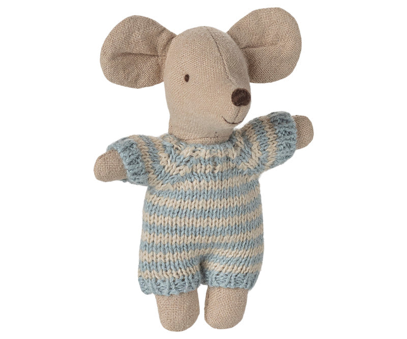 Maileg Baby Muis in Draagmand - Blue