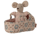 Maileg Baby Muis in Draagmand - Rose