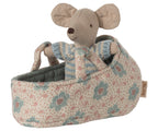 Maileg Baby Muis in Draagmand - Blue