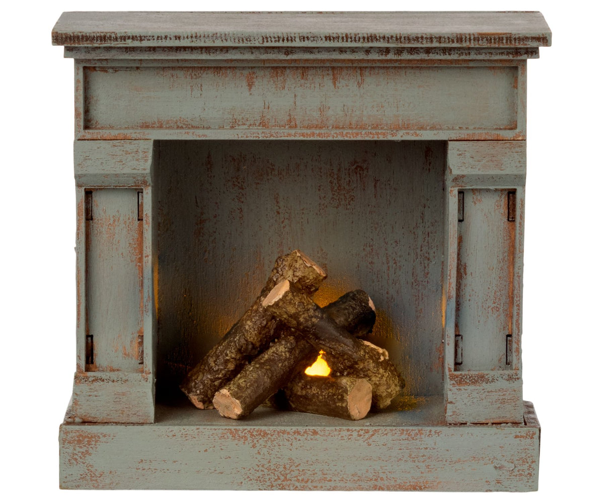 Maileg Fireplace vintage blue