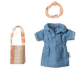 Maileg Jeanskleid, Tasche und Haarband Mutter Maus