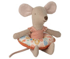 Maileg strand muis kleine met zwemband, gebloemd