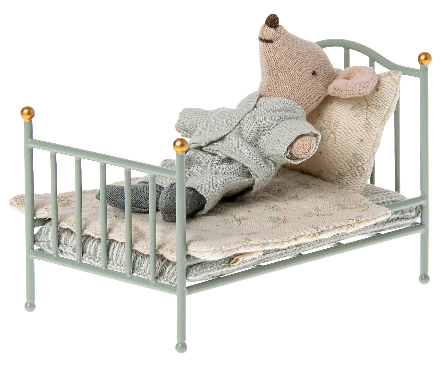 Maileg vintage bed mouse, mint (nieuw)
