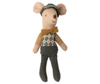 Maileg Muis met auto en garage geel/ mouse with car and garage yellow