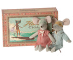 Maileg Mum and dad mice in cigarbox