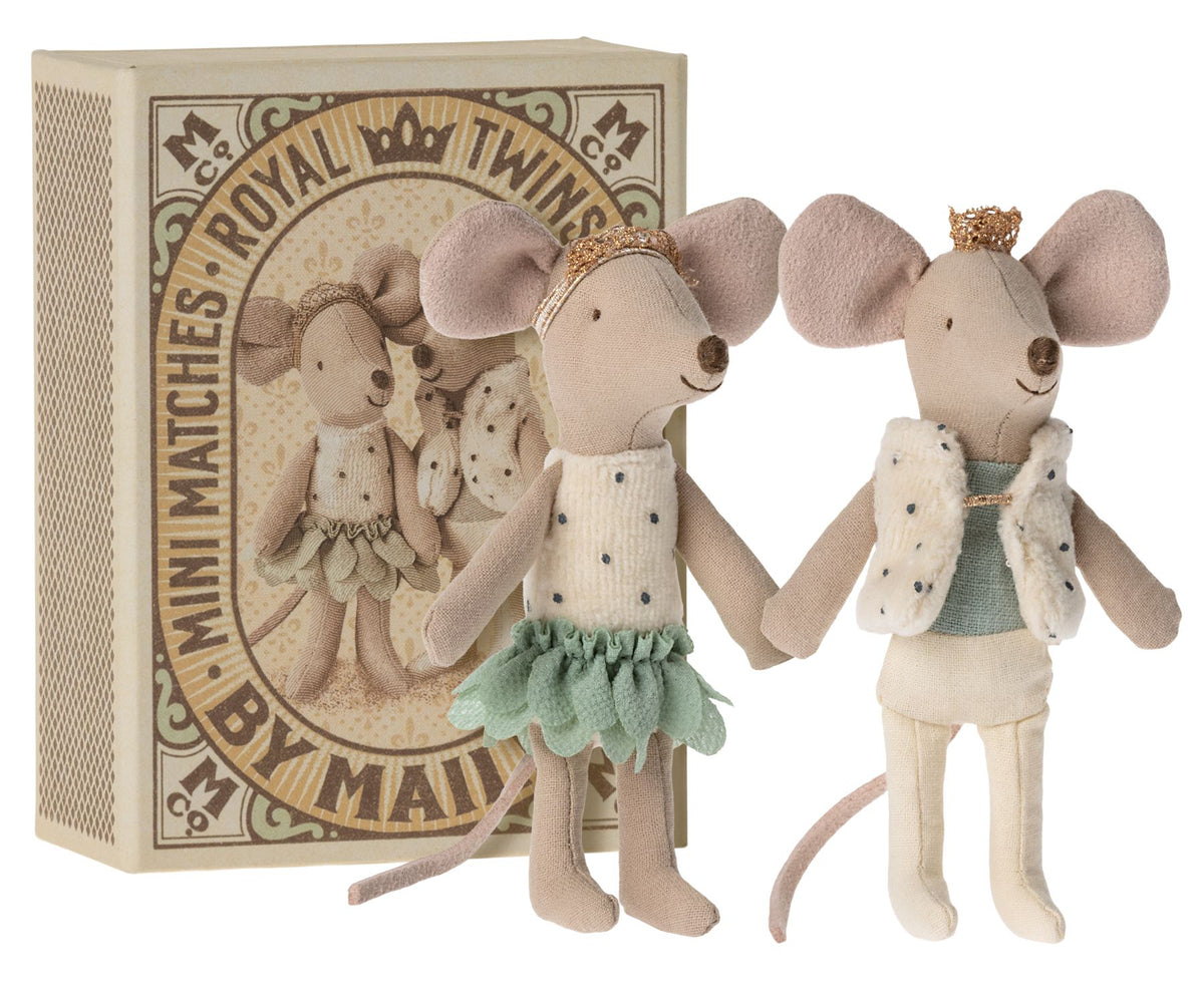 Maileg Royal twins mice Little sister and brother in box *met schoonheidsfoutje