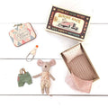 Maileg set little sister and suitcase clown