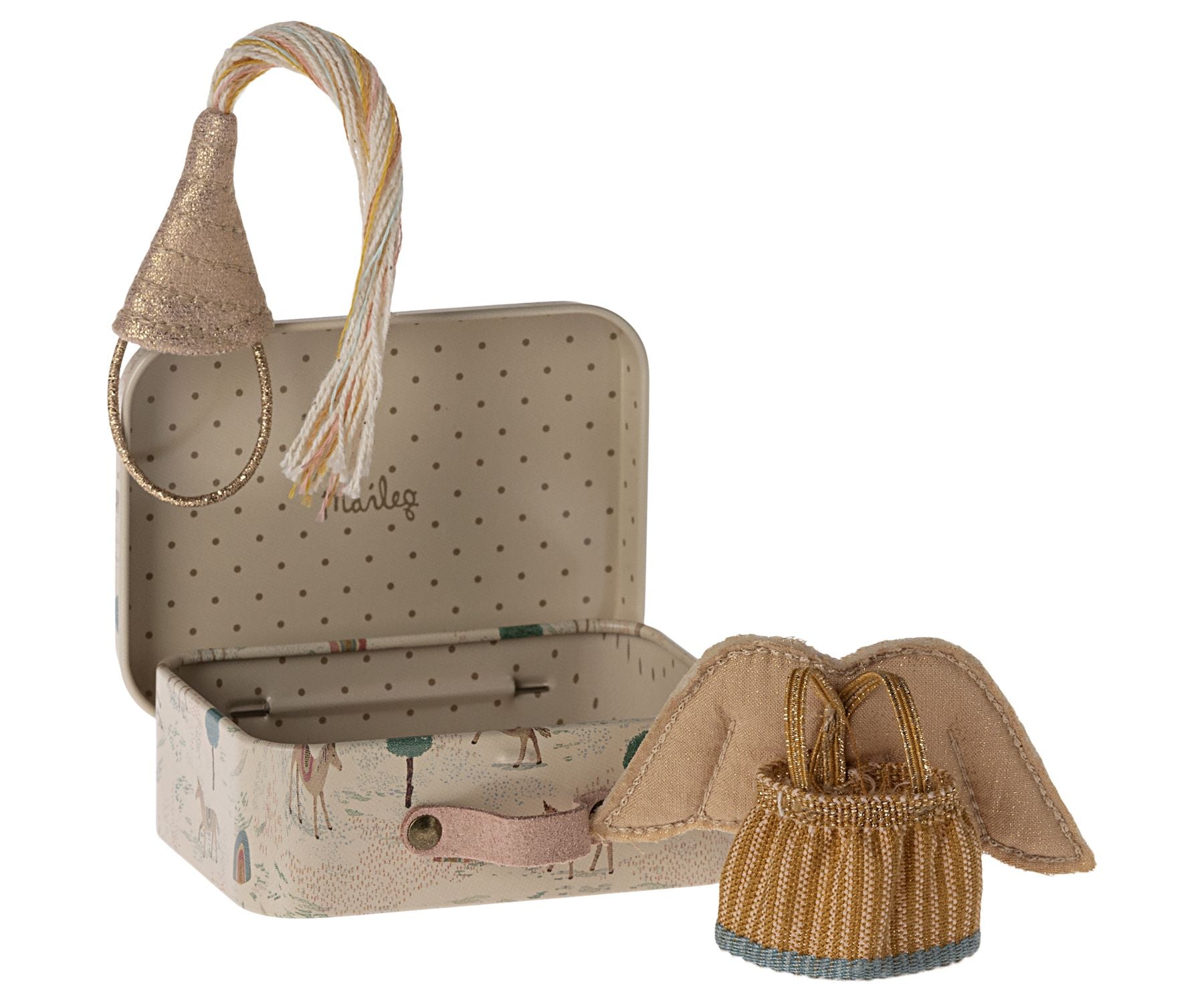 Maileg fairy outfit in koffertje kleine zus muis/ fairy clothes in suitcase, little sister mouse