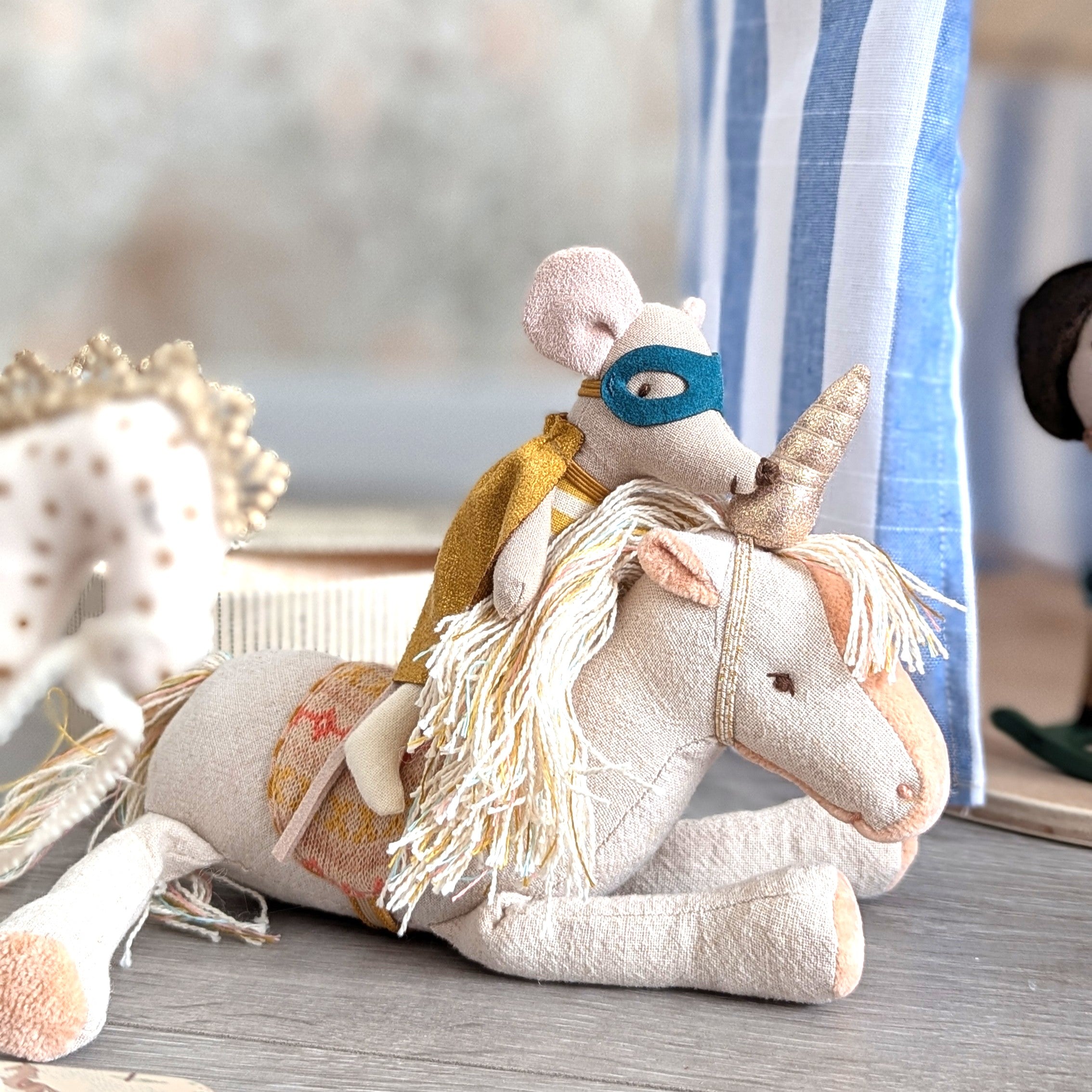 Skattich tent handgemaakt blauw gestreept