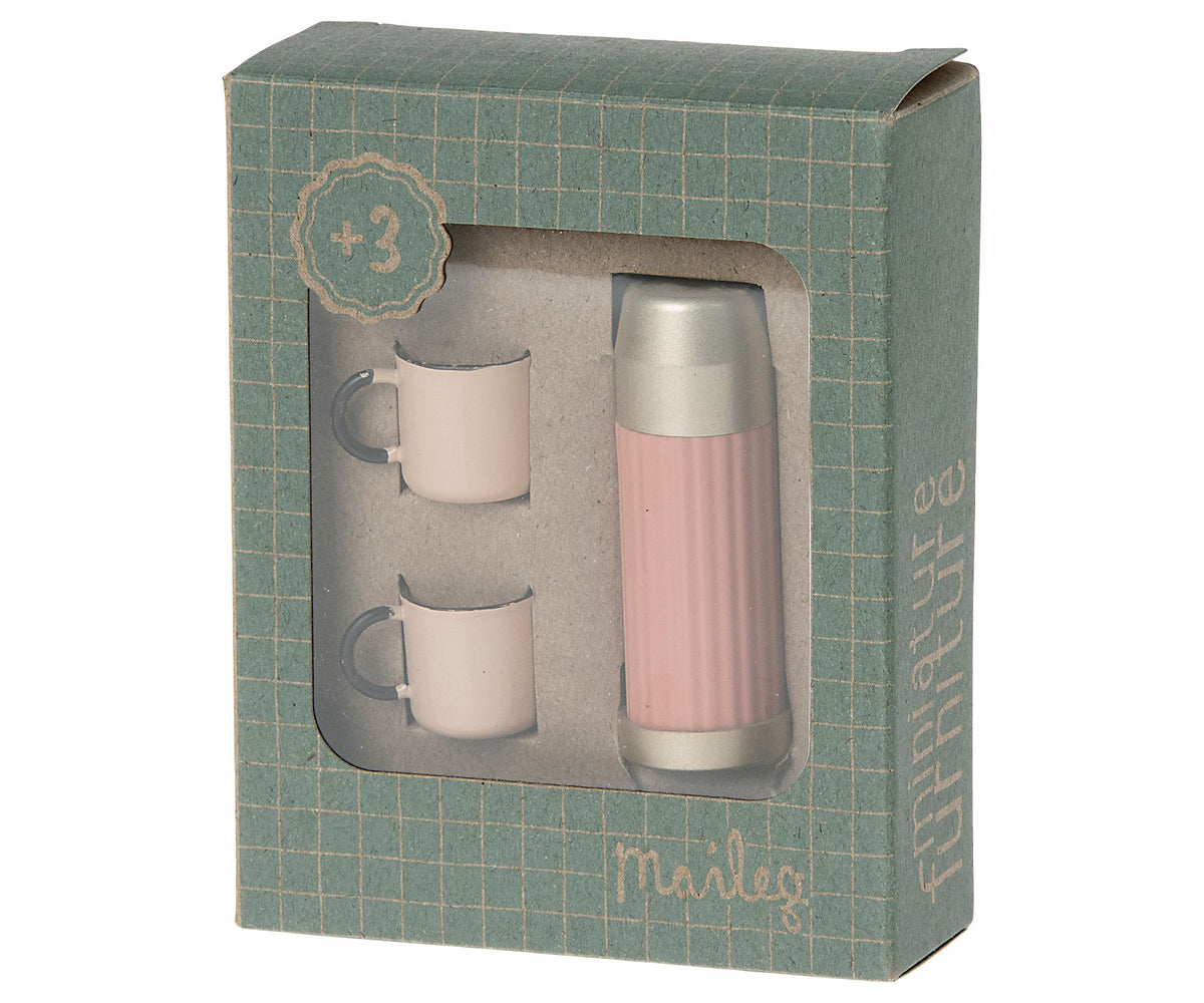 Maileg Thermos and cups soft coral