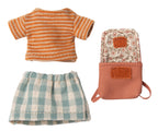 Maileg grote zus muis kleding en rugzak / clothes and bag, big sister mouse Old rose