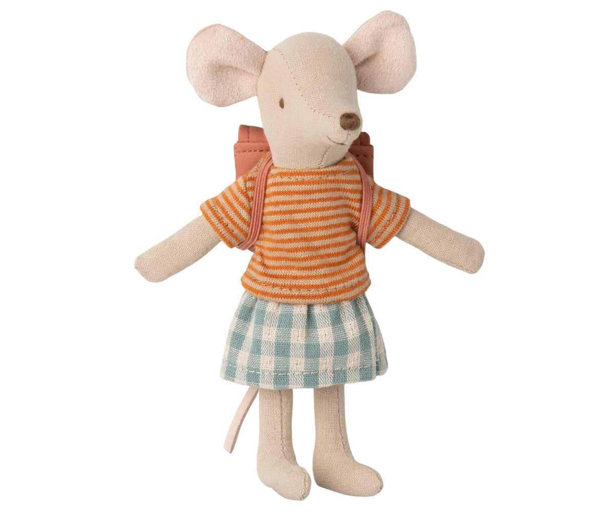 Maileg grote zus muis kleding en rugzak / clothes and bag, big sister mouse Old rose