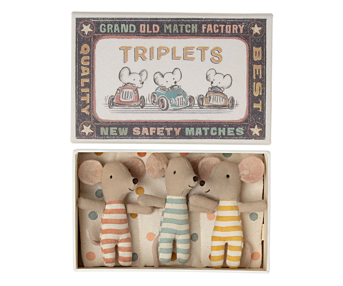 Maileg Triplet baby mice in matchbox