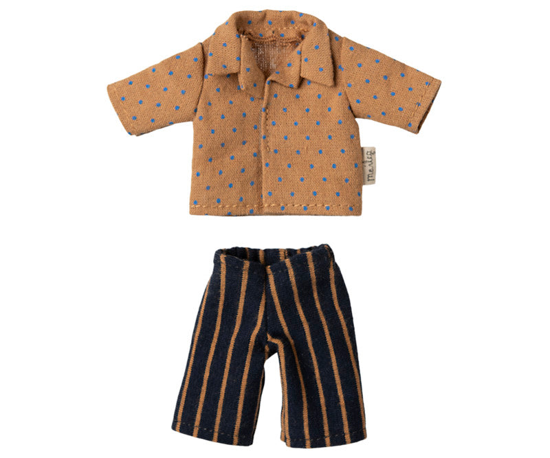 Maileg overhemd en gestreepte broek, vader muis