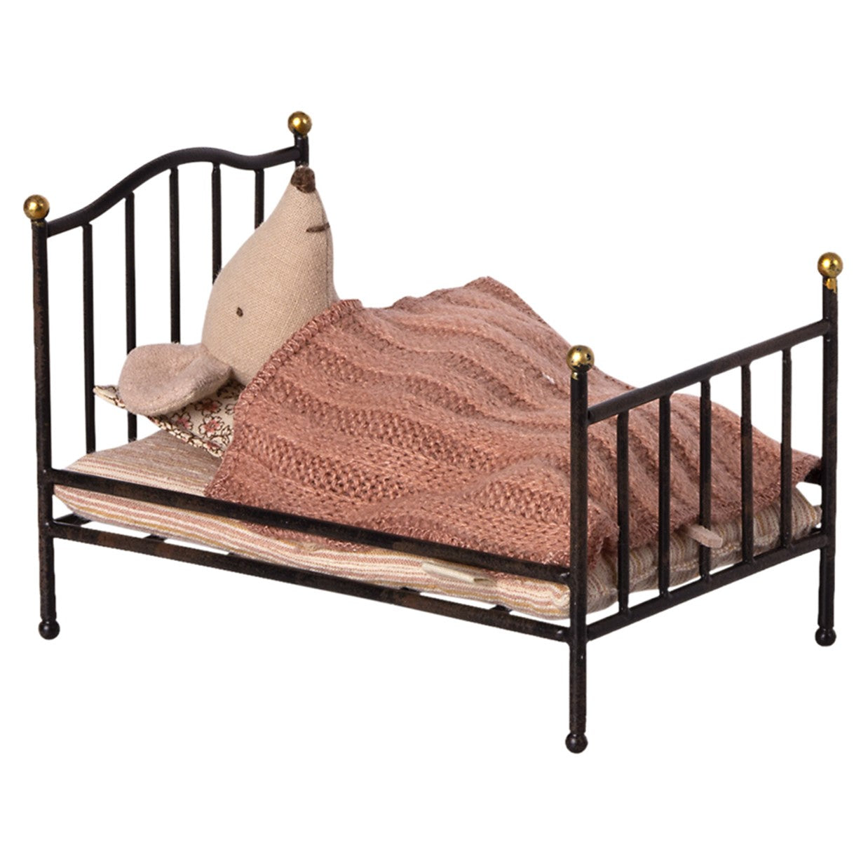 Maileg vintage bed mouse, anthracite