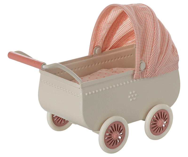 Maileg kinderwagen voor muis, koraal
