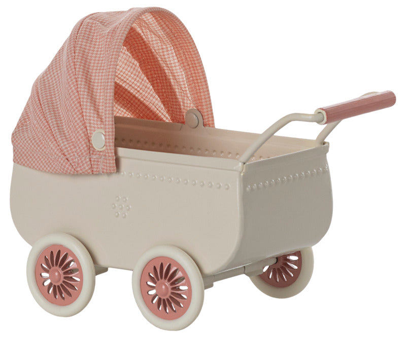 Maileg kinderwagen voor muis, koraal
