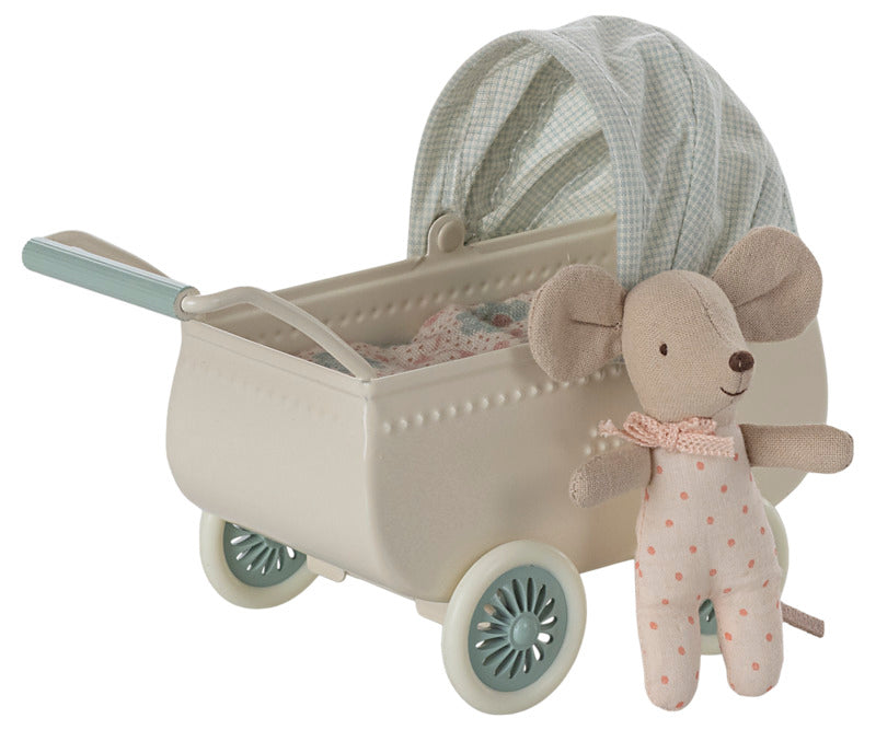 Maileg kinderwagen met babymuis