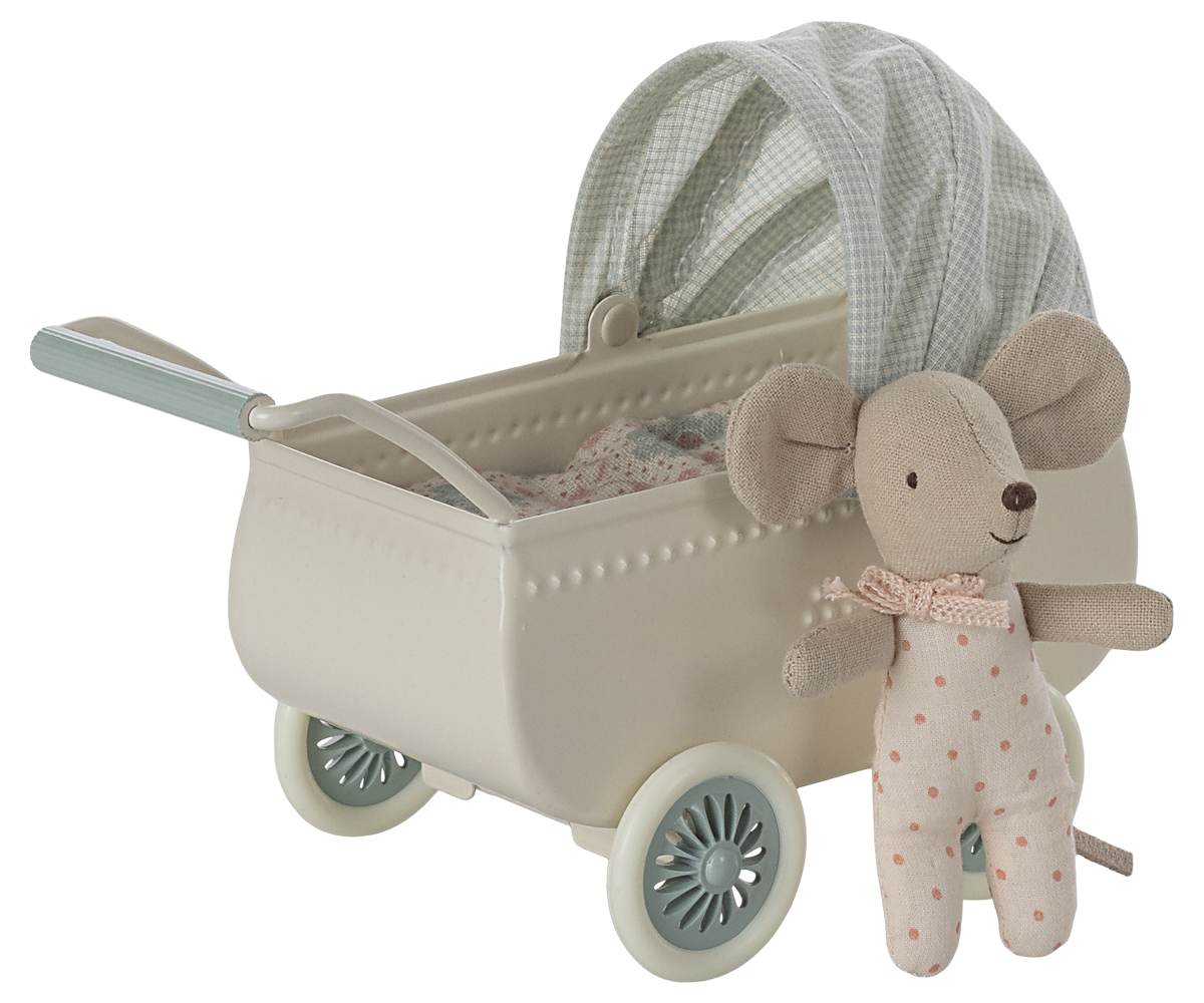 Maileg kinderwagen met babymuis