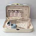 Maileg koffertje met babymuisjes drieling en babybox en reiswieg set 
