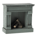 Maileg open haard blauw schuin