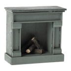 Maileg open haard blauw schuin