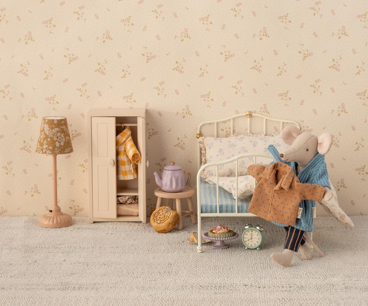 Maileg miniatuur wekker muis, geel