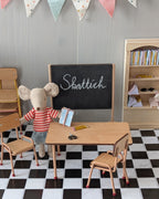 Miniatuur 'schooltijd' schoolbord handgemaakt