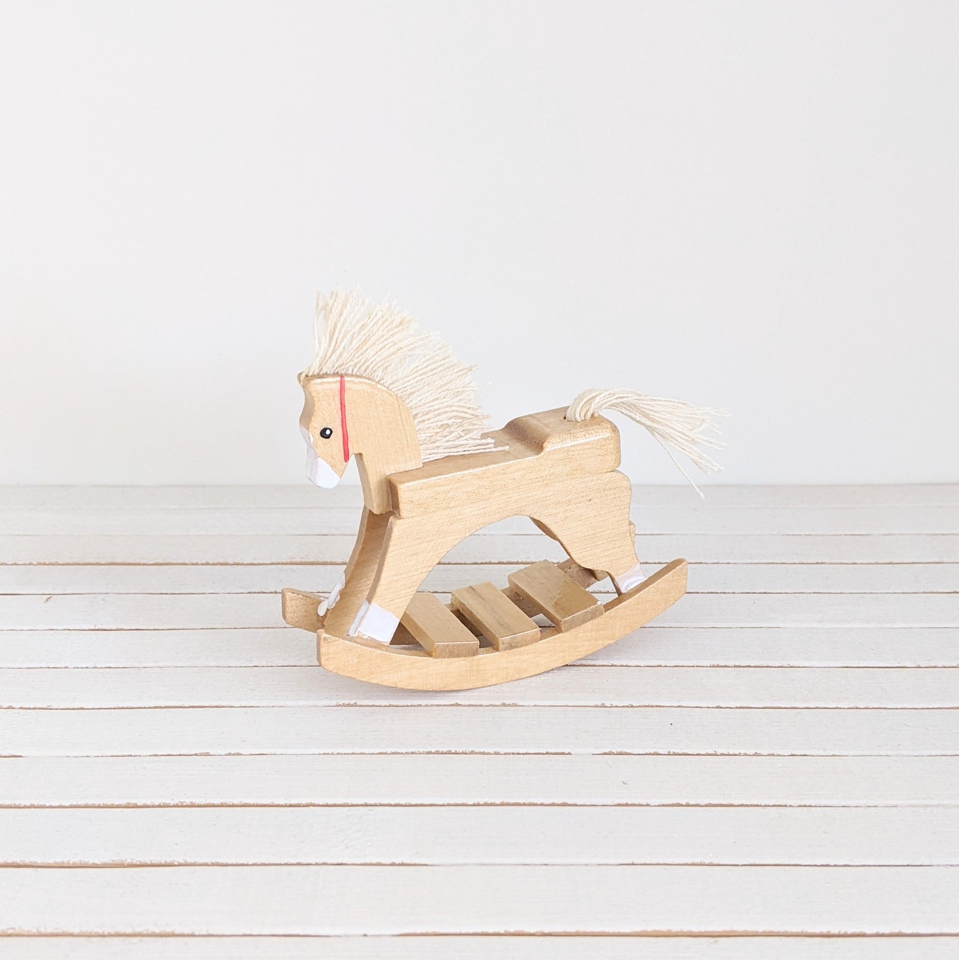 Hobbelpaard naturel hout