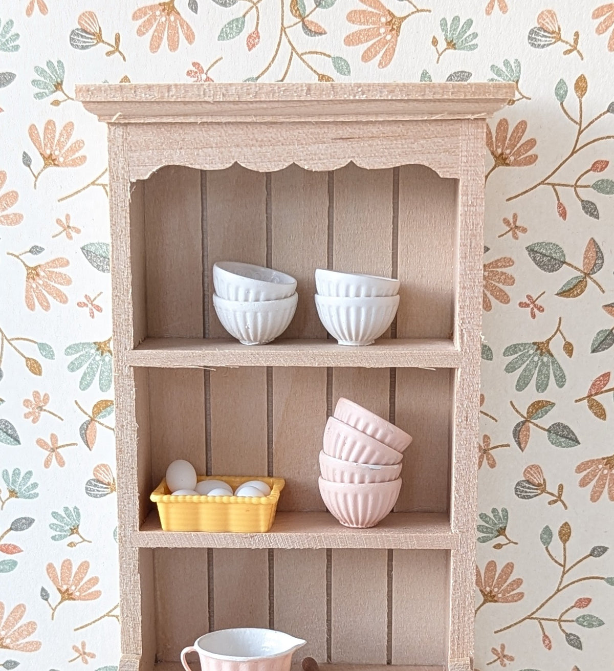 Miniatuur ontbijtschaaltjes, crème wit - set van vier