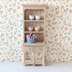 Miniatuur kast met twee laden naturel hout