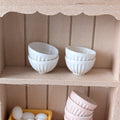 Miniatuur ontbijtschaaltjes, crème wit - set van vier