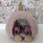 Pompoen koets vintage pink / pumpkin carriage handgemaakt