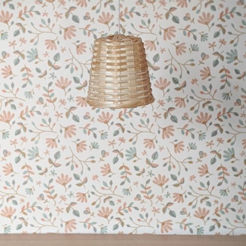 Rieten lampenkapje lichtbruin