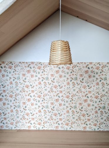 Rieten lampenkapje lichtbruin