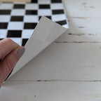 Miniatuur 'schooltijd' vloer geblokt zwart wit